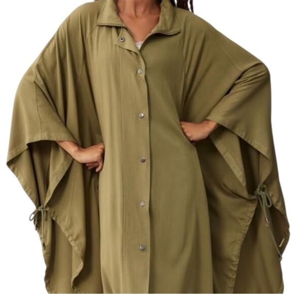 Anthropologie | Pilcro Long Utility Jacket Womens Olive Green One Size - Picture 8 of 8